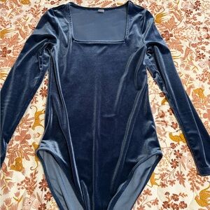 Old Navy Navy Blue Velvet Bodysuit